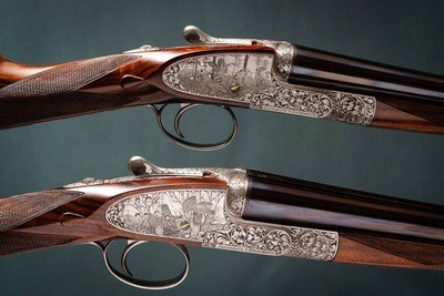 Holland & Holland 28 Gauge Royal Deluxe Model Pair, Philippe Grifnee Engraved