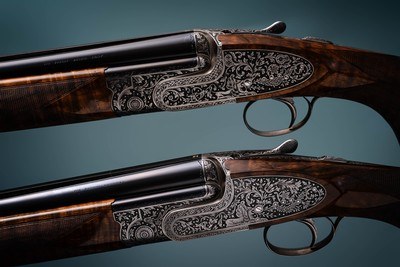 Fabbri Deluxe Composed Pair of 12 gauge Sidelock Ejector Over & Under Shotguns with 28 & 31 inch barrels.  - Image 2 of 6