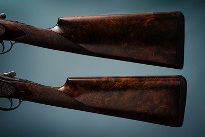 Kemen Imperial Pair of Deluxe Model 12 gauge Sideplate , removable trigger lock side by side shotguns  - Image 6 of 6