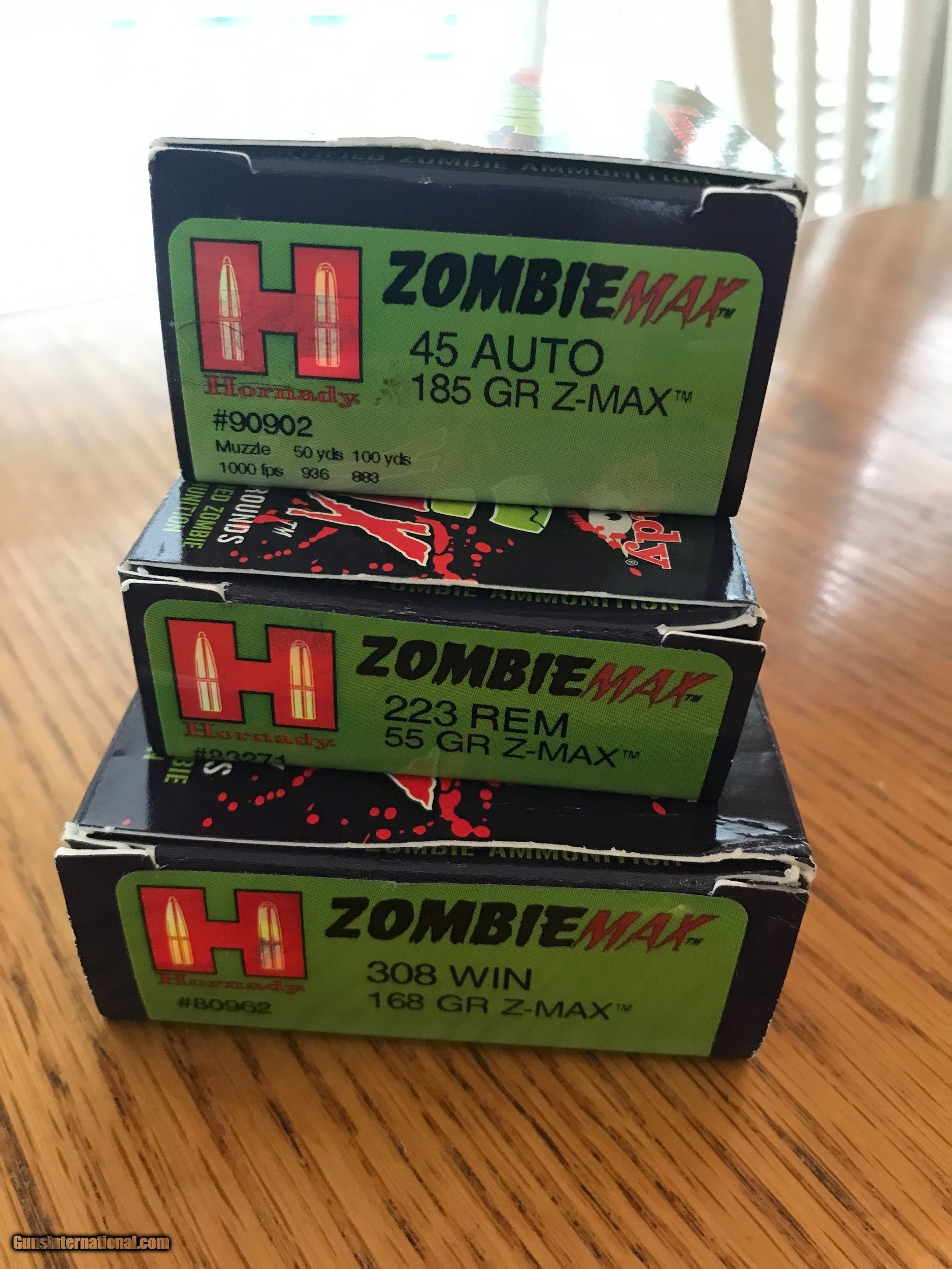 Hornady Zombie Ammo set 45ACP / 223 Rem / 308 Win