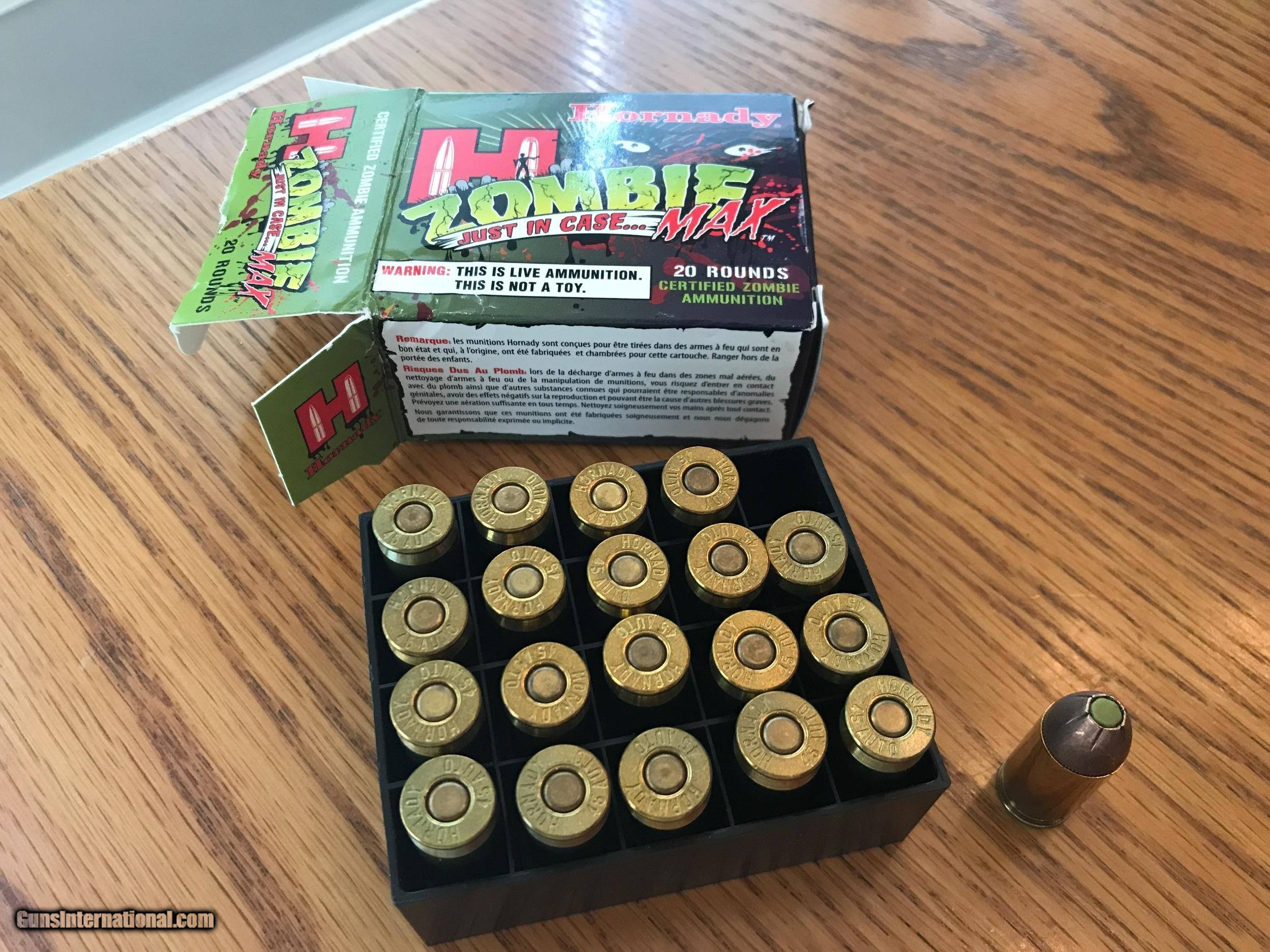 Hornady Zombie Ammo set 45ACP / 223 Rem / 308 Win