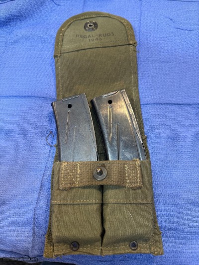 WWII M2 Carbine magazines in canvas pouch