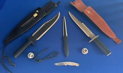Original Jimmy Lile Rambo First Blood Set of 4 Matching Number Knives