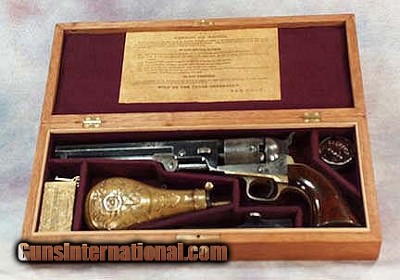 Colt 1851 Model Vintage Wood Gun Box case. Ref.#03c 