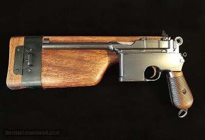 MAUSER C96 ITALIAN 1899 NAVY CONTRACT BROOMHANDLE PISTOL SHOULDER STOCK. 