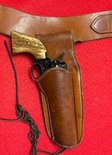 Vintage Colt Frontier Scout .22 LR with 4 3/4” barrel Mfg in 1958 Stag Grips & Leather Holster/Belt - 14 of 15