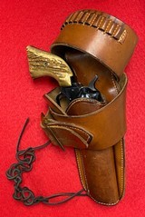 Vintage Colt Frontier Scout .22 LR with 4 3/4” barrel Mfg in 1958 Stag Grips & Leather Holster/Belt - 13 of 15