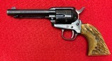 Vintage Colt Frontier Scout .22 LR with 4 3/4” barrel Mfg in 1958 Stag Grips & Leather Holster/Belt - 1 of 15