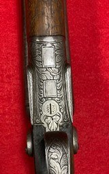 Antique Engraved Belgium SxS 16 Gauge Coach Gun with 18” Barrels - 9 of 15