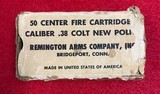 Vintage Remington Box of 32 Rounds of Colt 38NP (New Police) in Original Box