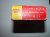 Full 20 round box of 33 Winchester in the red/yellow Winchester box - 6 of 8