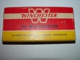 Full 20 round box of 33 Winchester in the red/yellow Winchester box - 1 of 8