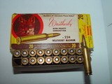 Weatherby .224 Weatherby Magnum Ammunition, 55 Gr., 20 Rounds - 1 of 1