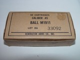 Remington 1911 Colt .45 ACP Ball Ammo,
WWII Produced - 2 of 2