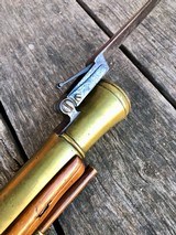 A CURIOUS ENGLISH BLUNDERBUSS WITH SPRING BAYONET IN EXCELLENT MECHANICAL CONDITION - 10 of 12