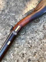 FINE RARE J. & J. MILLER REVOLVING PILL LOCK RIFLE CONVERTED TO SINGLE SHOT PERCUSSION, GOLD ACCENTED AND INSCRIBED - 7 of 15