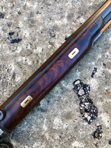 FINE RARE J. & J. MILLER REVOLVING PILL LOCK RIFLE CONVERTED TO SINGLE SHOT PERCUSSION, GOLD ACCENTED AND INSCRIBED - 12 of 15