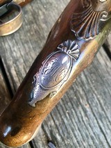 VERY GOOD PAIR OF EARLY STERLING SILVER MOUNTED WOGDON OFFICERS' OR HOLSTER PISTOLS - 4 of 11