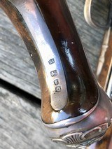 VERY GOOD PAIR OF EARLY STERLING SILVER MOUNTED WOGDON OFFICERS' OR HOLSTER PISTOLS - 7 of 11