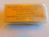 40 cal. 30 auto pistol Ball cartridges for Peterson device 1918 - 1 of 5