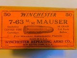 7.63 mm mauser cartridges full box, vintage winchester - 1 of 5