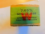 7.63 mm mauser cartridges full box, vintage winchester - 3 of 5