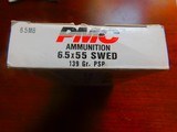 Full box of PMC 6.5x55 Swedish 139 grain ammo - 1 of 5