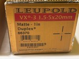 LEUPOLD VX-3 1.5 - 5 X 20mm, MATTE - 1in, Duplex 66370 - 3 of 3