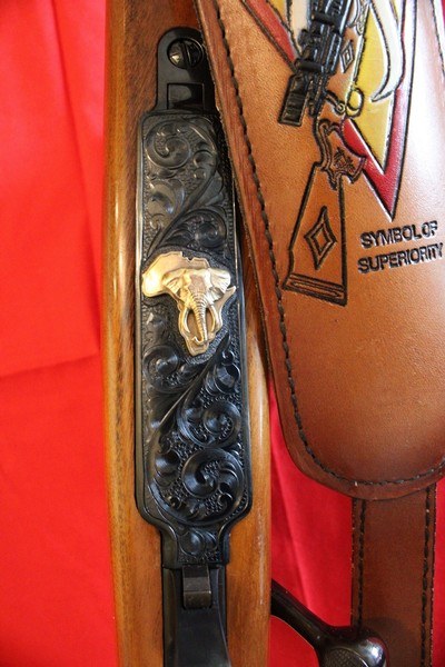 460 Weatherby Magnum, Crown Custom, Left Hand, 26” barrel with Pendleton Brake, Mesquite Stock, Elephant Sling - Image 10 of 11