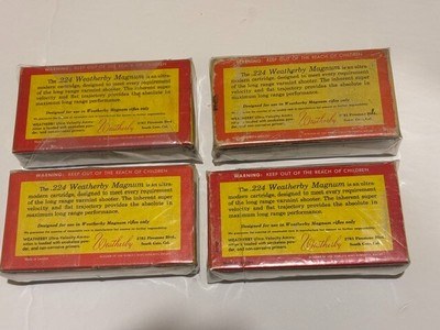 FOUR (4) BOXES OF WEATHERBY .224 AMMO, ORIGINAL BOXES - Image 2 of 3
