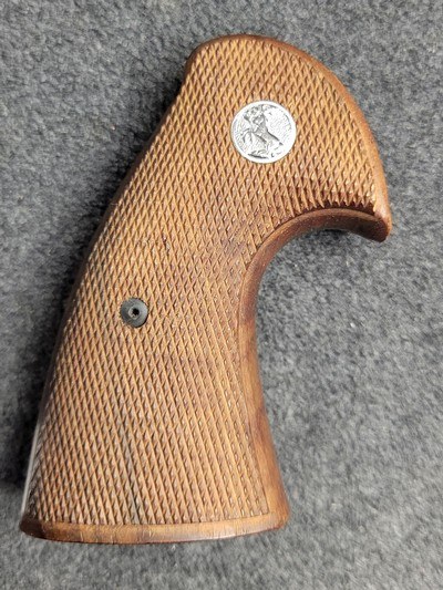 1st Gen Colt OEM Target Grips Full Checkered for Python E/I Frame or Officer's Model - Image 2 of 9