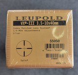 New in Box. Factory Sealed Leupold Vari X-III (VX-3) Silver 3.5-10X40mm 1/4MOA Cat. 55050 Discontinued
