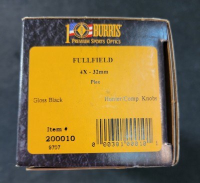 Vintage Gloss Burris 4x Fullfield Fixed Power Rifle Scope Duplex Reticle 1” Tube Mint - Image 3 of 9