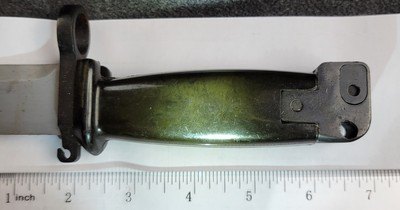 Chinese AK47/AKS Type II Green Bakelite Handle Bayonet w/Scabbard - Image 1 of 7