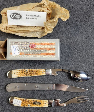 Case XX 00052, Hobo Amber Jigged Bone Handle 6354HB SS New, Never Used or Carried - Image 1 of 4