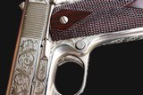 COLT COMMERCIAL 1911-A1 GOVERNMENT .45 ACP - ORVAL MAHAN ENGRAVED w/CASE - 16 of 19