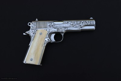 Colt Delta Elite Stainless 10mm - Master Engraved w/Bone Grips