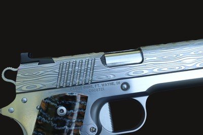 Cabot Guns Damascus Ladder Deluxe .45 ACP w/Mammoth Tooth Grips & Knife - Image 3 of 12