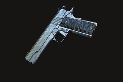 Cabot Guns Damascus Ladder Deluxe .45 ACP w/Mammoth Tooth Grips & Knife - Image 11 of 12