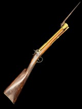 Rare Engraved Wilson & Co. Percussion Blunderbuss with Folding Bayonet