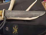 Crown stag Damascus hunting knife - Image 3 of 5