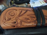 Tooled leather carbine scabbard - Image 3 of 6