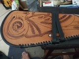 Tooled leather carbine scabbard