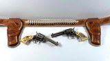 SPECIAL PAIR PLUS CUSTOM HOLSTER, Uberti, .45 LC, Gold Coins in Grips - 2 of 11