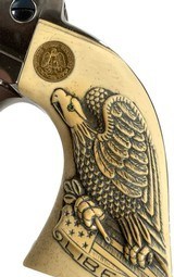 SPECIAL PAIR PLUS CUSTOM HOLSTER, Uberti, .45 LC, Gold Coins in Grips - 5 of 11