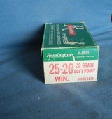 Remington Hi-Speed Center Fire Ammunition 25-20 86 Grain Soft Point /
Box of 50 FREE SHIPPING - 3 of 3