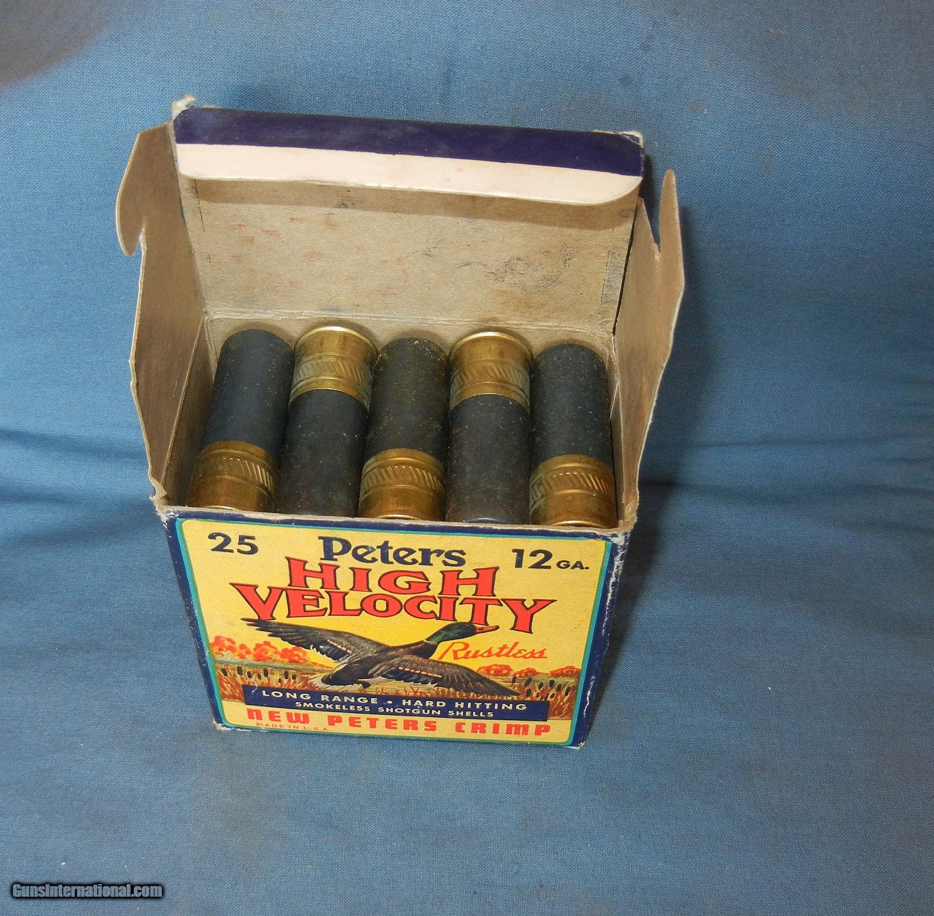 Full Box Of Peters High Velocity Ga Shotgun Shells In Original