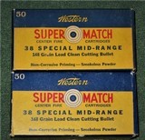 2 BOXES VINTAGE WESTERN .38 SPECIAL MIDRANGE TARGET AMMUNITION - 1 of 4