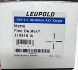 Leupold VX-2 6x18x40 Target rifle scope, Model 110816 - 9 of 9