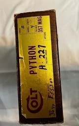 Colt Python revolver, 357 magnum, 4 inch Blue, 1973 manufacture, Appears As NIB - 13 of 13